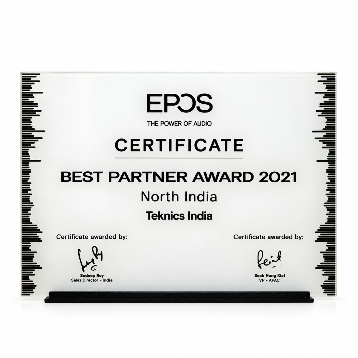 EPOS Best Partner Award Plaque